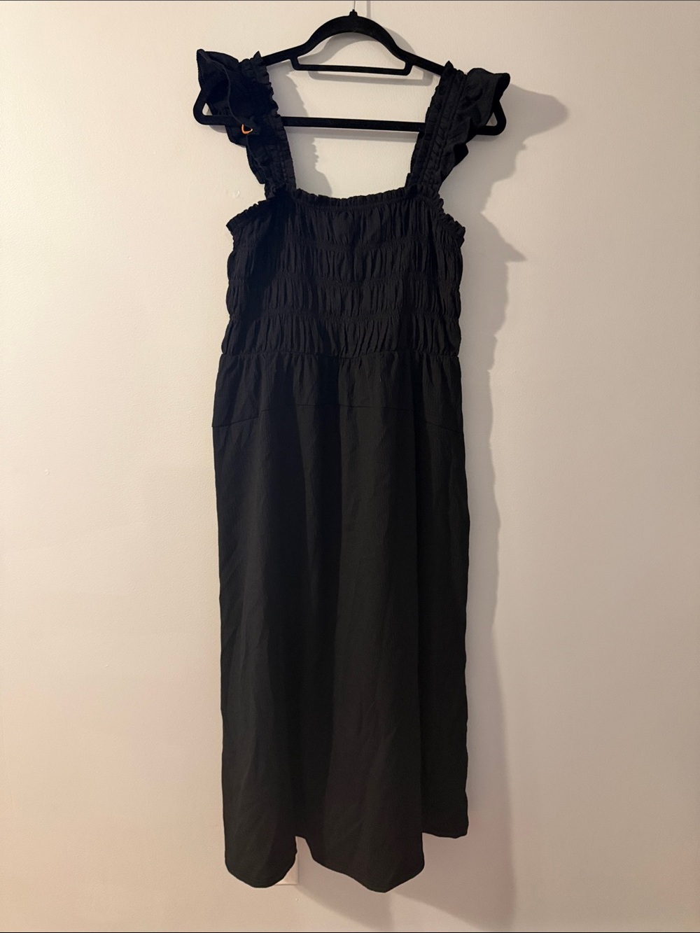 Old Navy Black Ruffled Strap Midi Dress